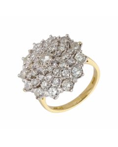 Pre-Owned 18ct Yellow Gold 2.00 Carat Diamond Cluster Ring