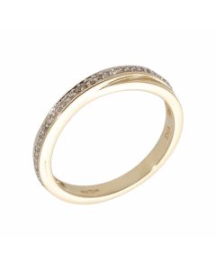 Pre-Owned 9ct Gold Diamond Set Crossover Ring