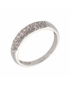 Pre-Owned 9ct White Gold Pave Set Diamond Band Dress Ring