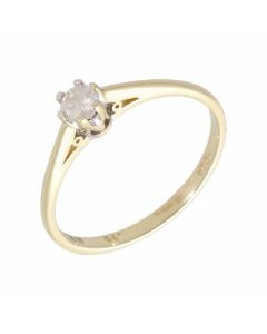 Pre-Owned 9ct Yellow Gold 0.15 Carat Diamond Solitaire Ring