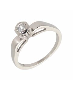 Pre-Owned 18ct White Gold 0.15 Carat Diamond Solitaire Ring