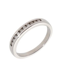 Pre-Owned 9ct White Gold 0.20 Carat Diamond Half Eternity Ring