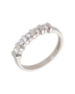Pre-Owned 18ct White Gold 0.48ct Diamond 5 Stone Eternity Ring