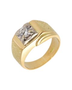 Pre-Owned 18ct Gold 0.51 Carat Diamond Solitaire Set Signet Ring