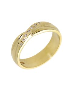 Pre-Owned 18ct Gold Diamond Set Crossover Wave Dress Ring
