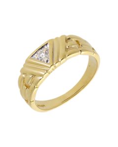 Pre-Owned 18ct Gold Childs Diamond Set Patterned Band Ring