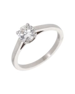 Pre-Owned 18ct White Gold 0.82 Carat Diamond Solitaire Ring
