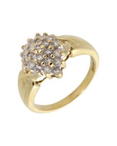 Pre-Owned 9ct Yellow Gold 0.50 Carat Diamond Cluster Ring