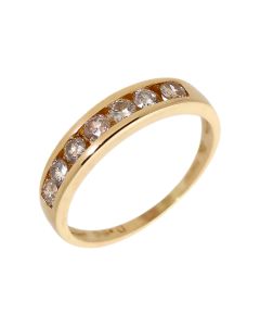 Pre-Owned 9ct Yellow Gold 0.50 Carat Diamond Half Eternity Ring