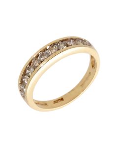 Pre-Owned 9ct Gold 0.50ct Champagne Diamond Half Eternity Ring