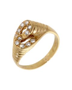 Pre-Owned 9ct Yellow Gold 0.25 Carat Diamond Wave Dress Ring