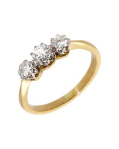 Pre-Owned 14ct Yellow Gold 0.48 Carat Diamond Trilogy Ring