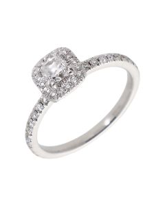 Pre-Owned 18ct White Gold 0.75 Carat Diamond Halo Ring