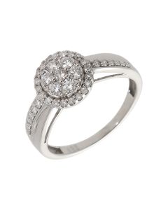 Pre-Owned 9ct White Gold 0.50 Carat Diamond Cluster Ring