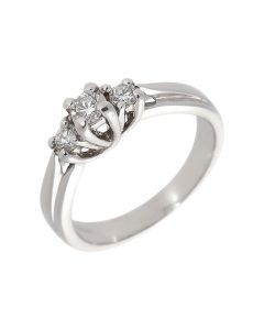 Pre-Owned 14ct White Gold 0.36 Carat Diamond Trilogy Ring