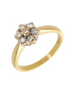 Pre-Owned 18ct Yellow Gold 0.33 Carat Diamond Cluster Ring