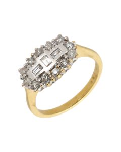Pre-Owned 18ct Yellow Gold 0.50 Carat Diamond Boat Cluster Ring