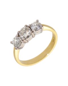 Pre-Owned 18ct Yellow Gold 1.62 Carat Diamond Trilogy Ring