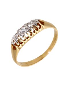 Pre-Owned 18ct Yellow Gold Vintage Style 5 Stone Diamond Ring