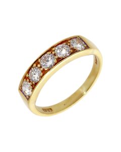 Pre-Owned 18ct Gold 0.75 Carat 5 Stone Diamond Eternity Ring
