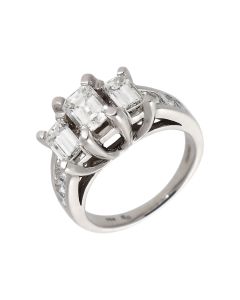 Pre-Owned 14ct White Gold 2.74ct Diamond Trilogy Dress Ring