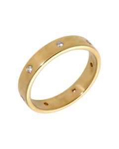 Pre-Owned 18ct Yellow Gold Diamond Set Wedding Band Ring