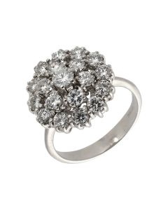 Pre-Owned 14ct White Gold 2.30 Carat Diamond Cluster Ring
