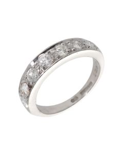 Pre-Owned 18ct White Gold 1.00 Carat Diamond Half Eternity Ring