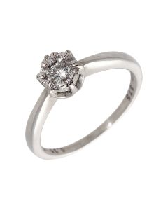 Pre-Owned 9ct White Gold 0.25 Carat Diamond Cluster Ring