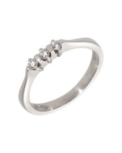 Pre-Owned 18ct White Gold 0.15 Carat Diamond Trilogy Ring