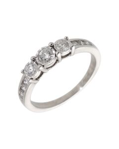 Pre-Owned 9ct White Gold 0.50 Carat Diamond Trilogy Dress Ring