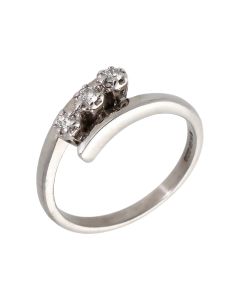 Pre-Owned 18ct White Gold 0.15 Carat Diamond Trilogy Twist Ring