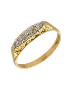 Pre-Owned Vintage 1978 18ct Gold Diamond 5 Stone Dress Ring