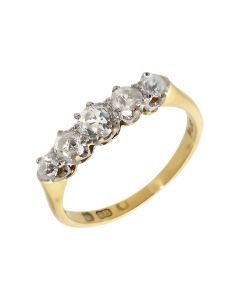 Pre-Owned 18ct Gold 1.03 Carat Diamond 5 Stone Eternity Ring