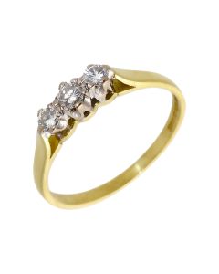 Pre-Owned 18ct Yellow Gold 0.23 Carat Diamond Trilogy Ring
