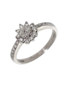 Pre-Owned 9ct White Gold 0.50 Carat Diamond Cluster Ring