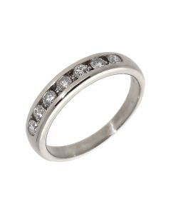 Pre-Owned 9ct White Gold 0.45 Carat Diamond Half Eternity Ring