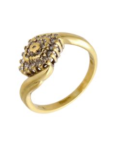 Pre-Owned 18ct Yellow Gold 0.125 Carat Diamond Cluster Ring
