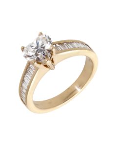 Pre-Owned 9ct Yellow Gold 1.68ct Heart Diamond Solitaire Ring