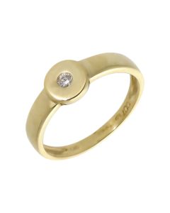 Pre-Owned 14ct Yellow Gold Diamond Solitaire Set Dress Ring