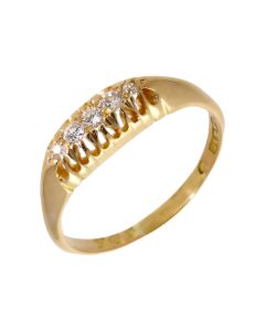 Pre-Owned Vintage 1918 18ct Gold 5 Stone Diamond Dress Ring