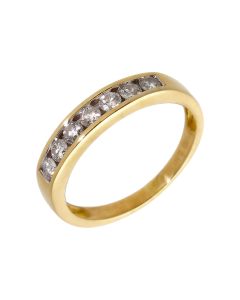 Pre-Owned 18ct Yellow Gold 0.50 Carat Diamond Half Eternity Ring