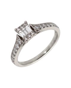 Pre-Owned 9ct White Gold Mixed Cut Diamond Dress Ring