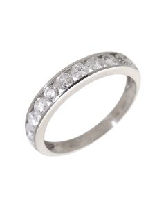 Pre-Owned 9ct White Gold 1.00 Carat Diamond Half Eternity Ring