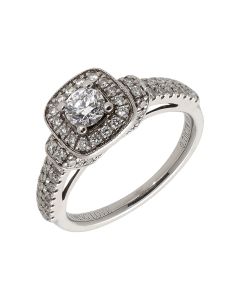 Pre-Owned Vera Wang 0.70 Carat Diamond Halo Ring