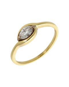 Pre-Owned 18ct Gold 0.25 Carat Marquise Diamond Solitaire Ring