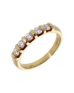 Pre-Owned 9ct Gold 0.50 Carat Diamond 5 Stone Eternity Ring