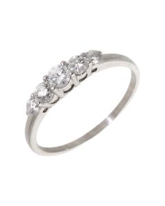 Pre-Owned 18ct White Gold 0.50ct Diamond 5 Stone Dress Ring