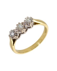 Pre-Owned 18ct Yellow Gold 0.50 Carat Diamond Trilogy Ring
