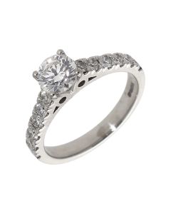 Pre-Owned Platinum 1.03ct Diamond Solitaire & Shoulders Ring